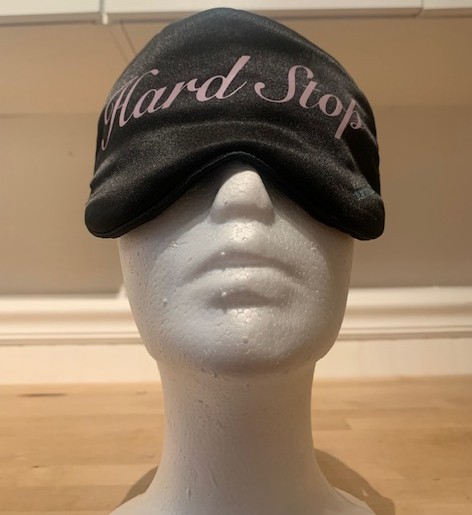 black silk eyemask closeup